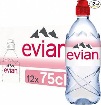 Evian 12 x 75cl Sports Cap