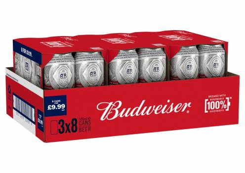 Budweiser 3* 8*500ml can PMP@ £ 9.1