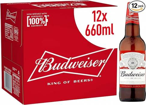 Budweiser 12x660ml bottles@ £10.3